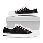 Purple Lightning Print White Low Top Shoes
