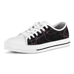 Purple Lightning Print White Low Top Shoes