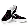 Purple Lightning Print White Slip On Sneakers