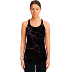 Purple Lightning Print Women's Racerback Tank Top