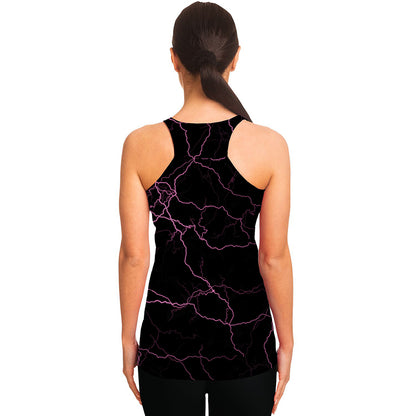 Purple Lightning Print Women's Racerback Tank Top