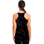 Purple Lightning Print Women's Racerback Tank Top