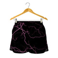Purple Lightning Print Women's Shorts