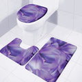 Purple Lily Flower Print 3 Piece Bath Mat Set