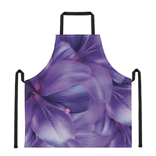 Purple Lily Flower Print Apron