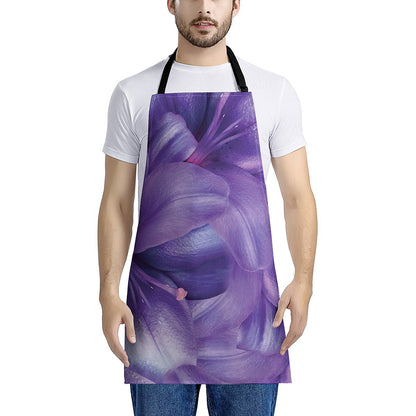 Purple Lily Flower Print Apron