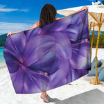 Purple Lily Flower Print Beach Sarong Wrap
