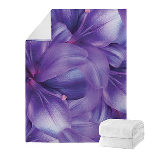 Purple Lily Flower Print Blanket