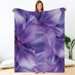 Purple Lily Flower Print Blanket