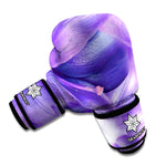 Purple Lily Flower Print Boxing Gloves