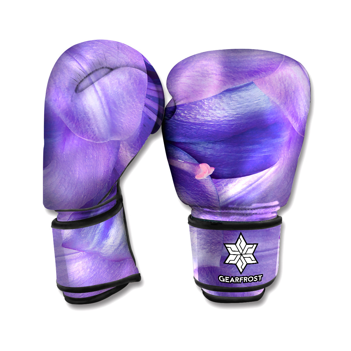 Purple Lily Flower Print Boxing Gloves