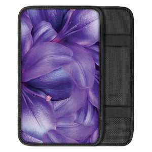 Purple Lily Flower Print Car Center Console Cover