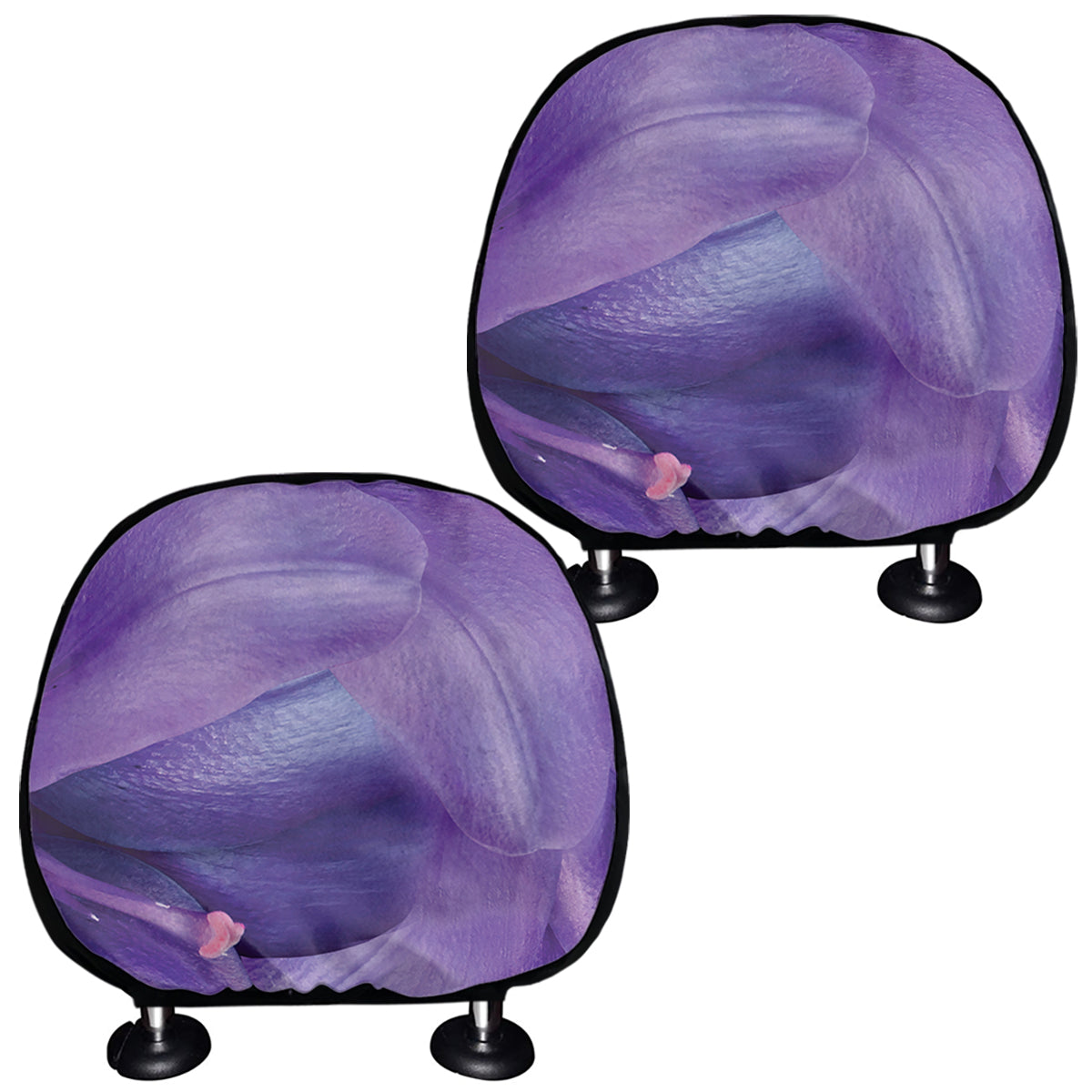 Purple Lily Flower Print Car Headrest Covers