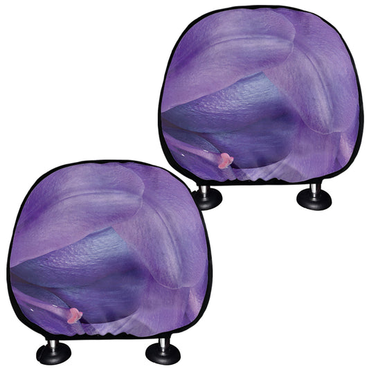 Purple Lily Flower Print Car Headrest Covers