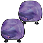 Purple Lily Flower Print Car Headrest Covers