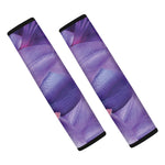 Purple Lily Flower Print Car Seat Belt Covers