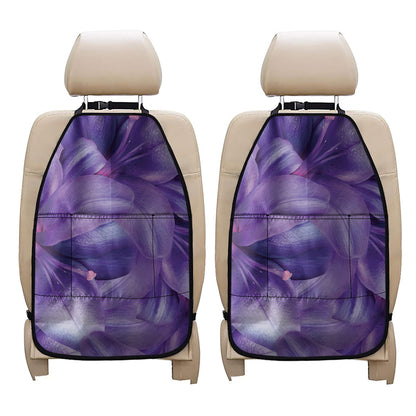 Purple Lily Flower Print Car Seat Organizers