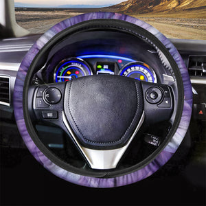 Purple Lily Flower Print Car Steering Wheel Cover