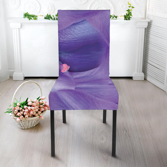 Purple Lily Flower Print Dining Chair Slipcover