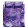 Purple Lily Flower Print Duvet Cover Bedding Set