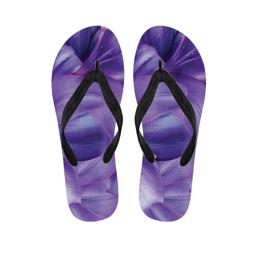 Purple Lily Flower Print Flip Flops