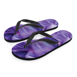 Purple Lily Flower Print Flip Flops