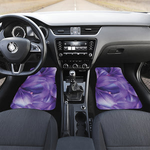 Purple Lily Flower Print Front and Back Car Floor Mats