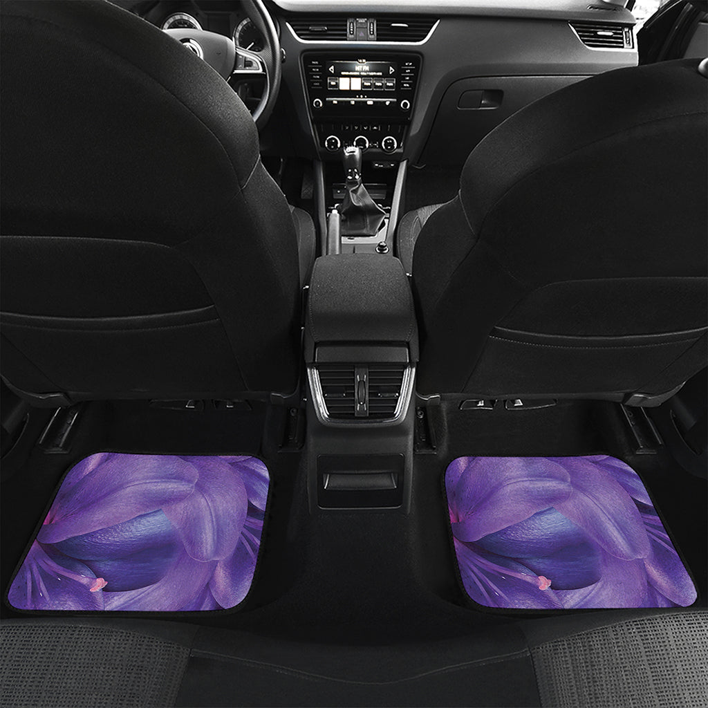 Purple Lily Flower Print Front and Back Car Floor Mats