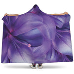 Purple Lily Flower Print Hooded Blanket