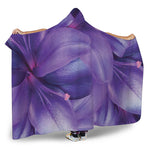 Purple Lily Flower Print Hooded Blanket