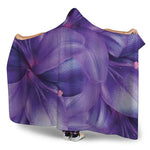 Purple Lily Flower Print Hooded Blanket