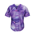 Purple Lily Flower Print Men's Baseball Jersey