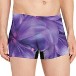 Purple Lily Flower Print Men's Boxer Briefs