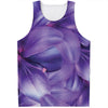 Purple Lily Flower Print Men's Tank Top