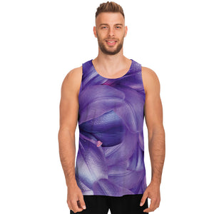 Purple Lily Flower Print Men's Tank Top