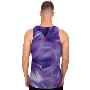 Purple Lily Flower Print Men's Tank Top