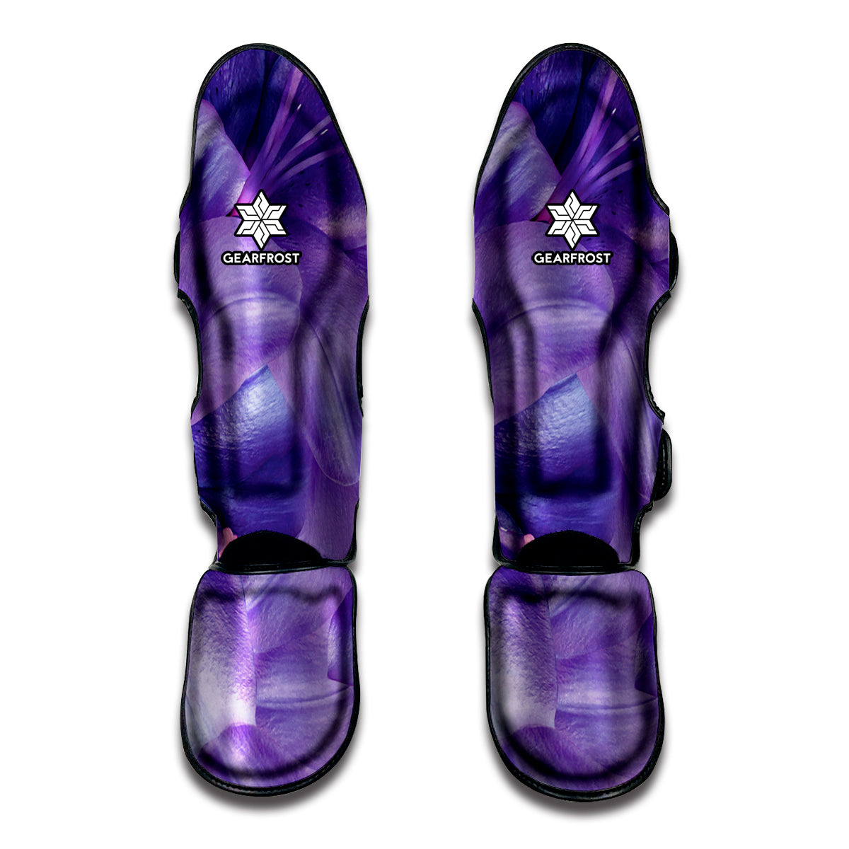 Purple Lily Flower Print Muay Thai Shin Guard