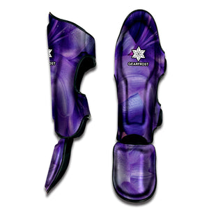 Purple Lily Flower Print Muay Thai Shin Guard