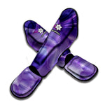 Purple Lily Flower Print Muay Thai Shin Guard