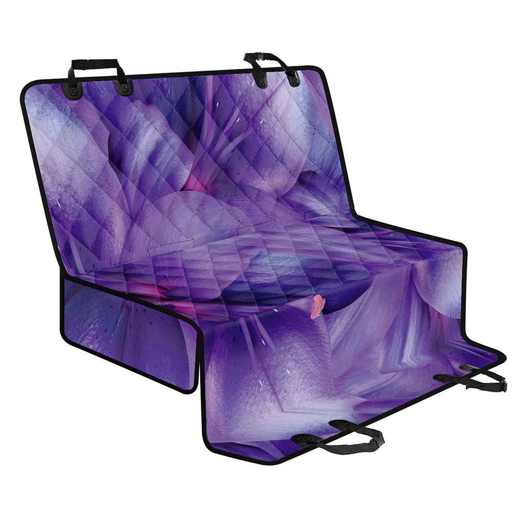 Purple Lily Flower Print Pet Car Back Seat Cover