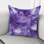 Purple Lily Flower Print Pillow Cover