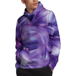 Purple Lily Flower Print Pullover Hoodie