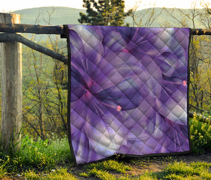 Purple Lily Flower Print Quilt