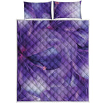 Purple Lily Flower Print Quilt Bed Set