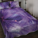 Purple Lily Flower Print Quilt Bed Set