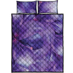 Purple Lily Flower Print Quilt Bed Set