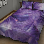 Purple Lily Flower Print Quilt Bed Set