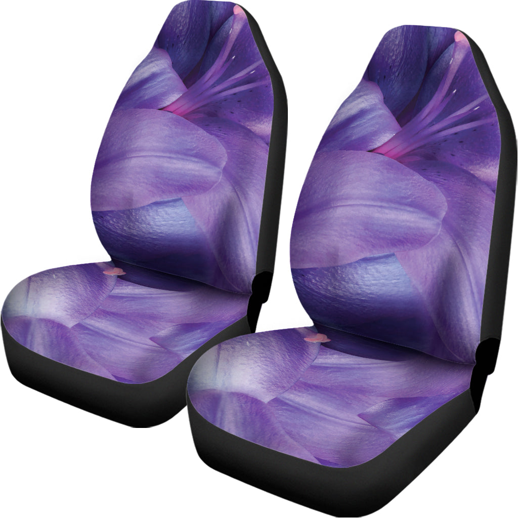 Purple Lily Flower Print Universal Fit Car Seat Covers