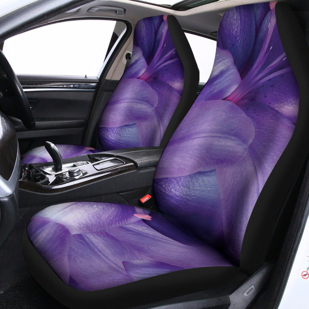 Purple Lily Flower Print Universal Fit Car Seat Covers