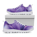 Purple Lily Flower Print White Running Shoes